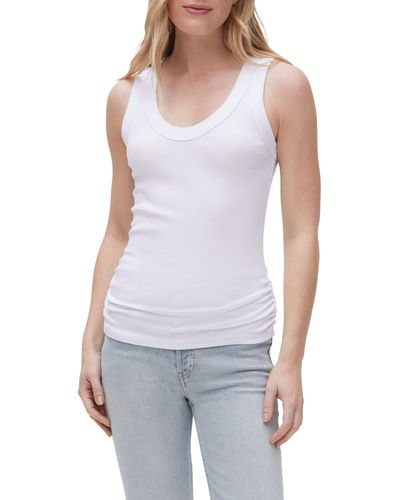 Michael Stars Micah Ruched Scoop Neck Tank - White