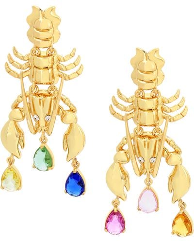 Kurt Geiger Lobster Crystal Statement Drop Earrings - Metallic