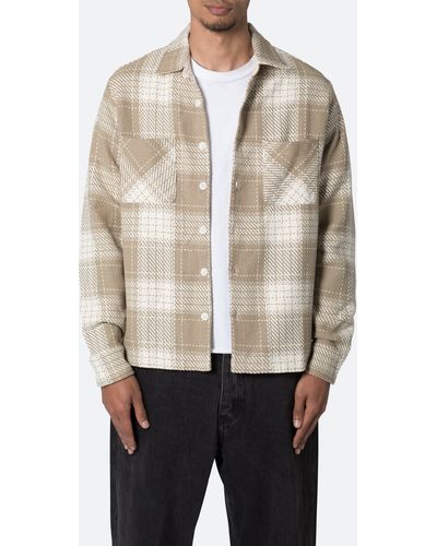 MNML Plaid Classic Flannel Button-up Shirt - Natural