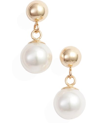 POPPY FINCH Pearl Drop Earrings - White