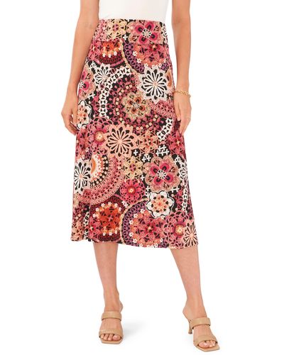 Chaus Floral Midi Skirt - Red