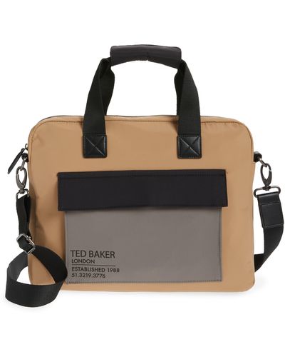 Ted Baker Traymon T Monogram-print Faux-leather Document Bag in