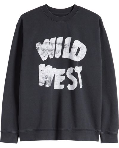 One Of These Days Wild West Ombré Cotton Graphic Sweatshirt - Black