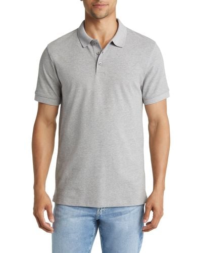 French Connection Popcorn Cotton Polo - Gray