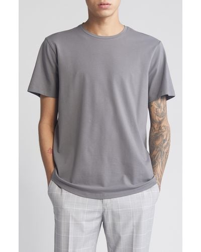 Open Edit Crewneck Stretch Cotton T-shirt - Gray