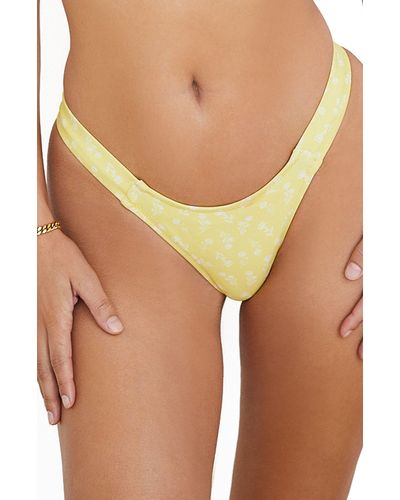 House Of Cb Mariposa Floral Bikini Bottoms - Yellow