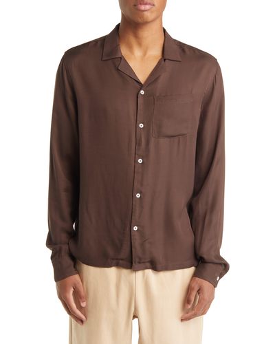 Elwood Rayon Button-up Shirt - Brown