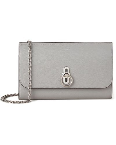 Mulberry Small Amberley Leather Clutch - Gray