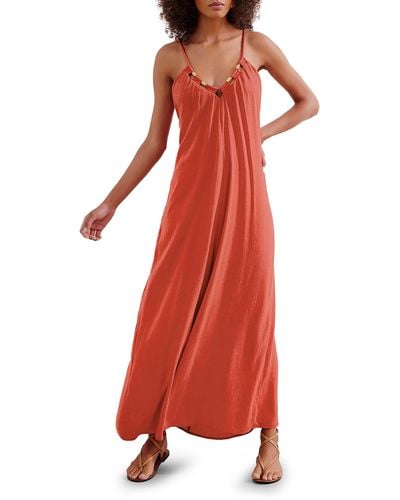 ViX Zima Cover-up Maxi Dress - Red
