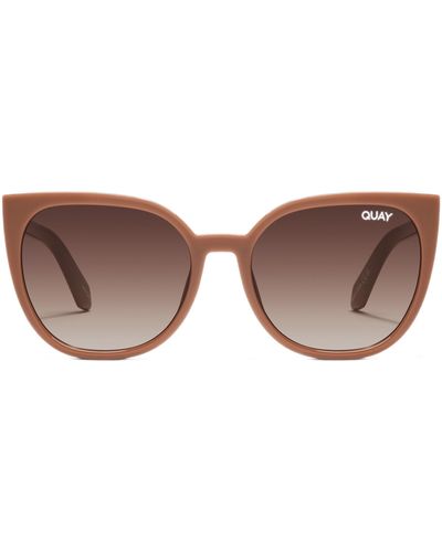 Quay Staycation 49mm Gradient Cat Eye Sunglasses - Brown
