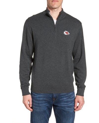 Cutter & Buck Kansas City Lakemont Regular Fit Quarter Zip Sweater - Gray