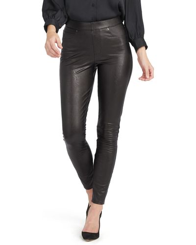 Spanx Luxe Black Leather-Like Ankle Skinny Pant