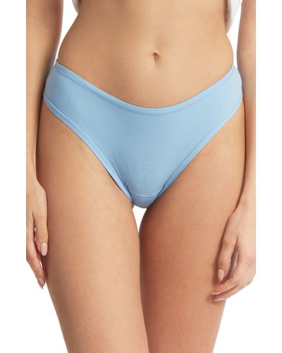 Hanky Panky Playstretch Natural Rise Thong - Blue