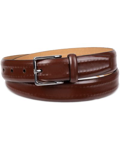 Cole Haan Hidden Stitch Leather Belt - Brown