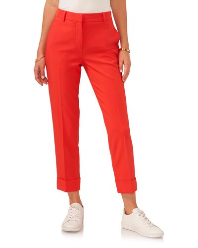 Vince Camuto Cuff Crop Pants - Red