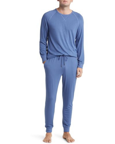 Daniel Buchler Stretch Viscose Pajama sweatpants - Blue