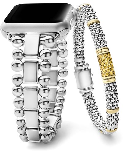 Lagos Smart Caviar Apple Watch Band & Rope Bracelet Set - Black