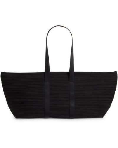 Pleats Please Issey Miyake Boston Pleated Top Handle Bag - Black