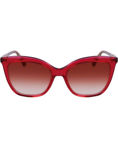 Longchamp 53mm Rectangular Sunglasses - Red