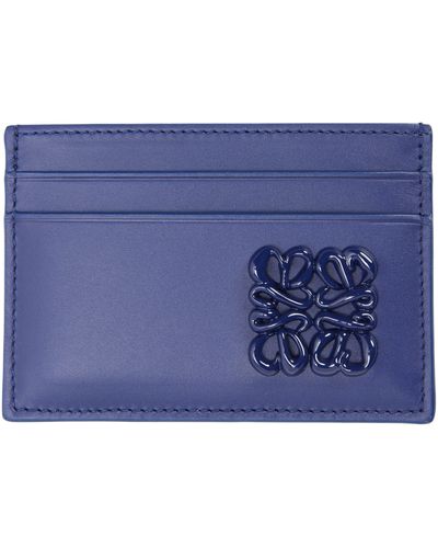Loewe Inflated Anagram Logo Leather Card Case - Purple