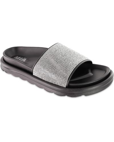 MIA Biz Crystal Waterproof Slide Sandal - Gray