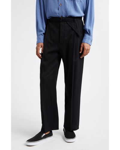 Lemaire Easy Belted Pleated Pants - Black