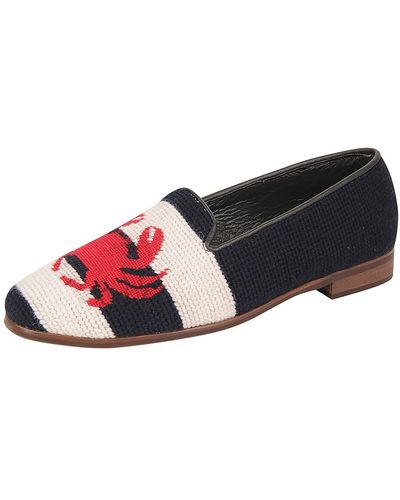 ByPaige By Paige Needlepoint Crab & Lobster Flat - White