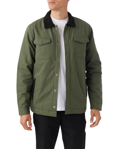 O'neill Sportswear Beacon Faux Shearling Lined Jacket - Green