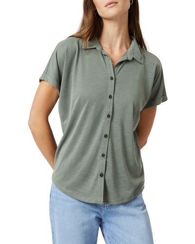 Mavi Short Sleeve Button-up Shirt - Green