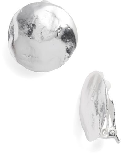 Karine Sultan Eva Shell Disc Clip-on Earrings - White
