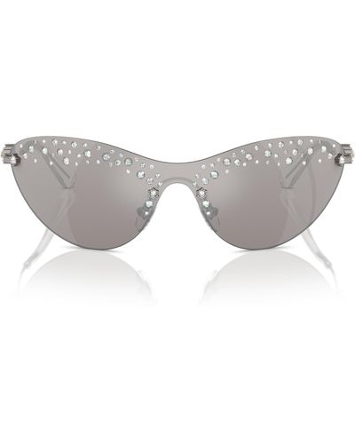 Swarovski Constella 37mm Irregular Sunglasses - Gray