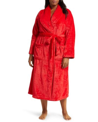 Nordstrom Shawl Collar Plush Robe - Red