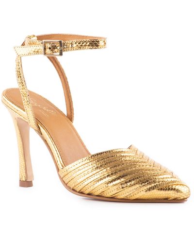 Seychelles Onto The Next Ankle Strap Pointed Toe Pump - Metallic