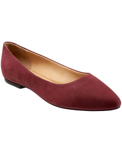 Trotters Estee Pointed Toe Flat - Red