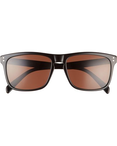 Celine 57mm Rectangular Sunglasses - Brown