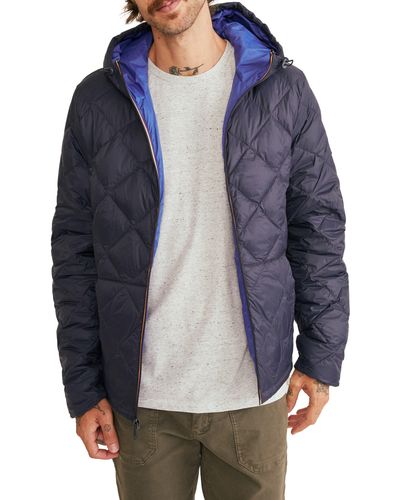 Marine Layer Archive Midweight Quilted Hooded Jacket - Blue