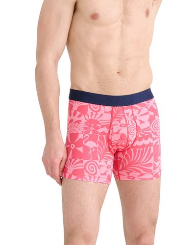 Saxx Underwear Co. Droptemp Cooling Cotton Slim Fit Boxer Briefs - Pink