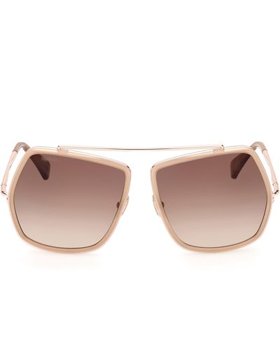 Max Mara 64mm Gradient Oversize Geometric Sunglasses - Pink