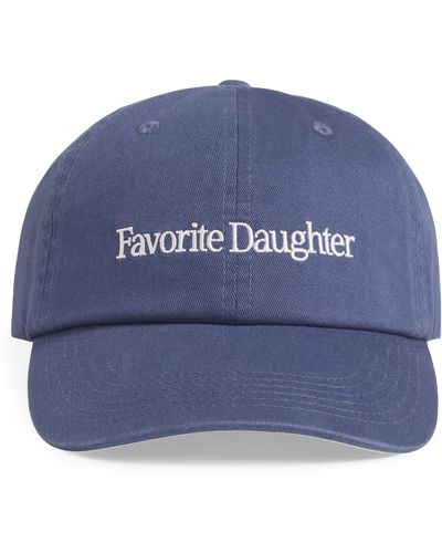 FAVORITE DAUGHTER Classic Logo Cotton Twill Baseball Cap - Blue