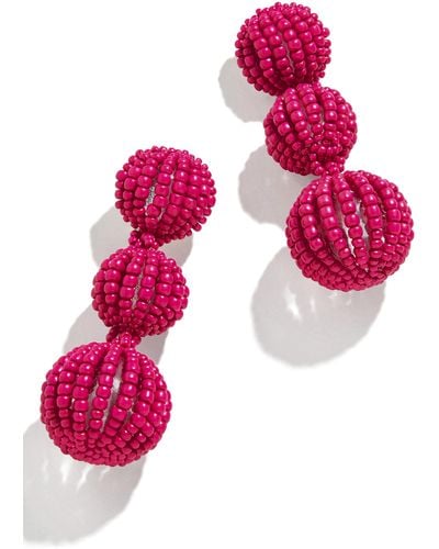 BaubleBar Skylar Triple Beaded Drop Earrings - Pink
