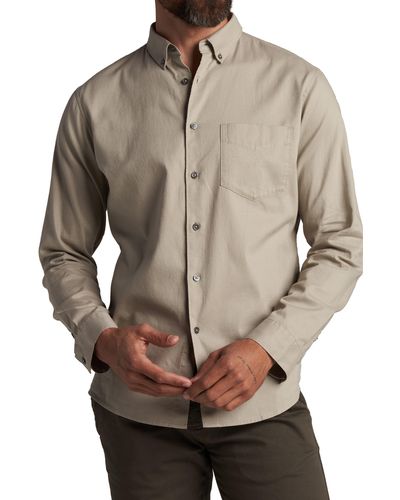 Rowan Henrick Cotton Oxford Button-down Shirt - Gray