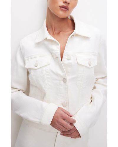 GOOD AMERICAN Committed To Fit Denim Jacket - White