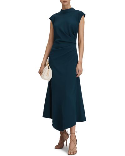 Reiss Jessa Side Ruched Asymmetric Dress - Blue