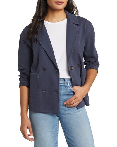 Caslon Caslon(r) Double Breasted Jacket - Blue