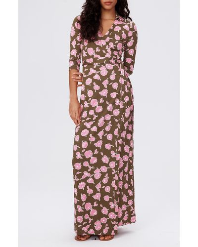 Diane von Furstenberg Abigail Floral Silk Wrap Maxi Dress - Multicolor