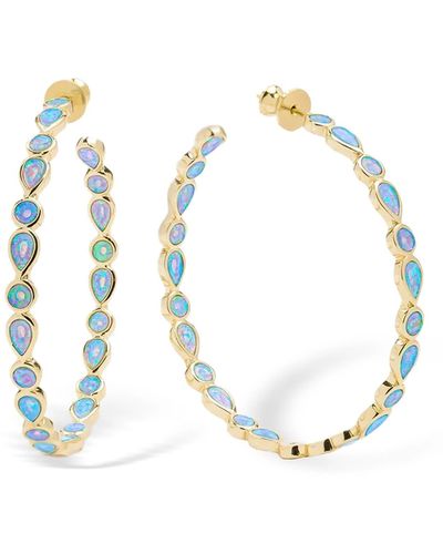Melinda Maria Isla Imitation Opal Hoop Earrings - White