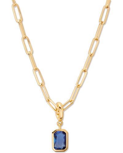 Brook and York Mackenzie Birthstone Paper Clip Chain Pendant Necklace - Metallic