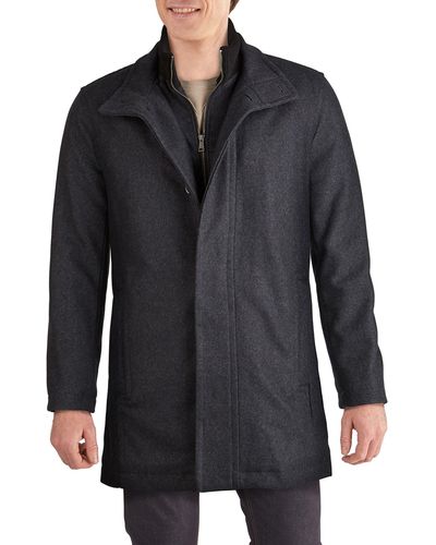 Black Wool-blend Topcoat