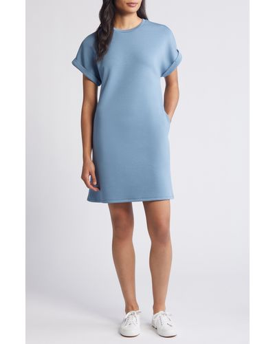 Caslon Caslon(r) Cuffed T-shirt Dress - Blue