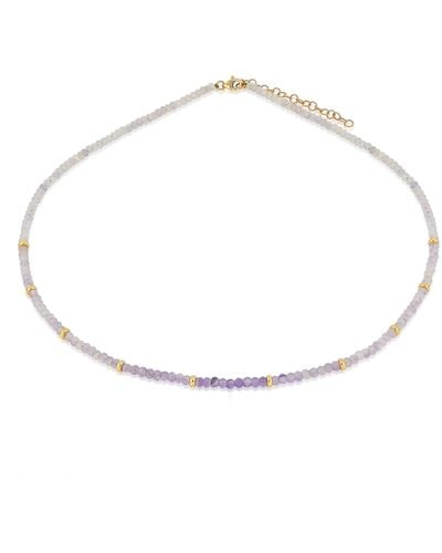 EF Collection Birthstone Beaded Necklace - White